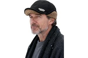 Clakllie Warm Ear Flaps Baseball Cap Winter Trapper Hats with Visor Cold Weather Russian Ushanka Hat Hunting Trooper Hat