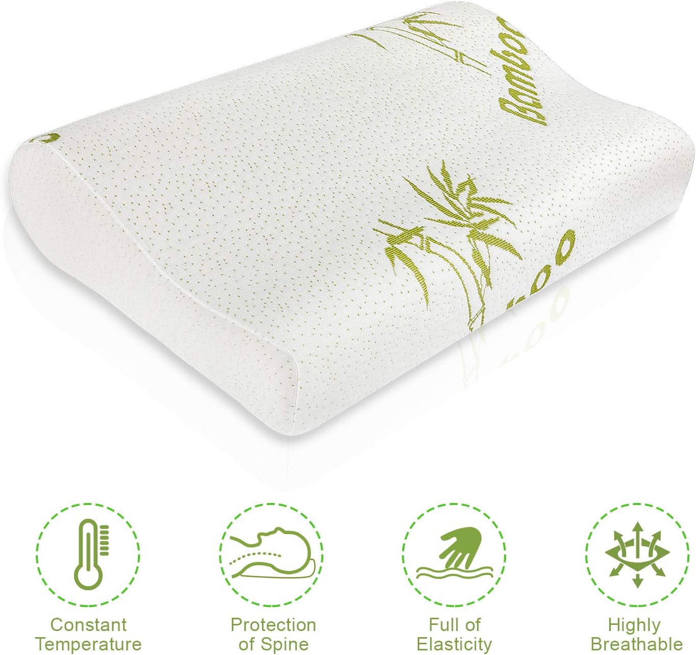 Unicozin Memory Foam Pillow, Orthopaedic Ergonomic Pillow (60x40cm), Contour Gel Memory Foam Pillow for Back and Side Sleepers,Comfort Contour for Neck Pain