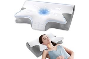 Effective Pain Relief Cervical Neck Pillow for Sleeping, Memory Foam Pillows for Neck Support, Odorless Contour Side Pillow, 