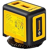 Amazon Basics 360 Degree Rotating Laser Class II Level for Picture Hanging and Home Renovation, 2 Extra-Large Backlit Bubble Vials, 16 ft / 192 in, Yellow/Black