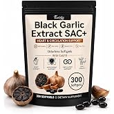 Eoiroa Black Garlic Extract Softgels, Aged Garlic Fermented Supplement Capsule for Heart Health and Antioxidant Support, Odorless 300 Count