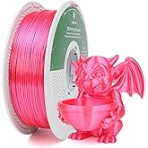 Lotactree Silk PLA Filament 1.75mm, Rose Pink 3D Printer Filament, Shiny Magenta PLA Filament 1KG Spool, Clog-Free & Precision Accuracy +/- 0.03mm, Fits Most FDM Printers