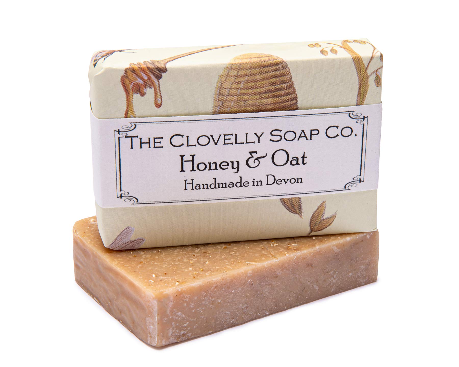 Clovelly Soap Co Natural Handmade Exfoliating Soap Bar with Honey & Oat for all Skin Types 100g