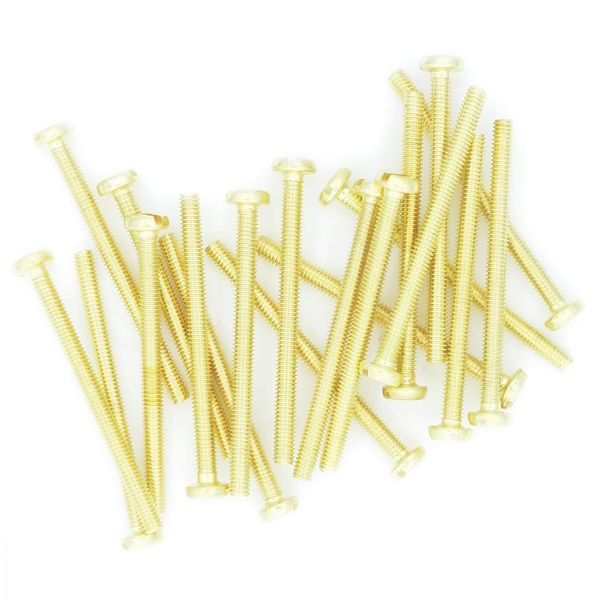 M6 x 10 (6mm x 10mm) Slot Pan Machine Screw (Bolt) - Brass (Pack of 20)