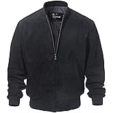 FLAVOR Men's Leather Baseball Jacket Vintage Suede Pigskin