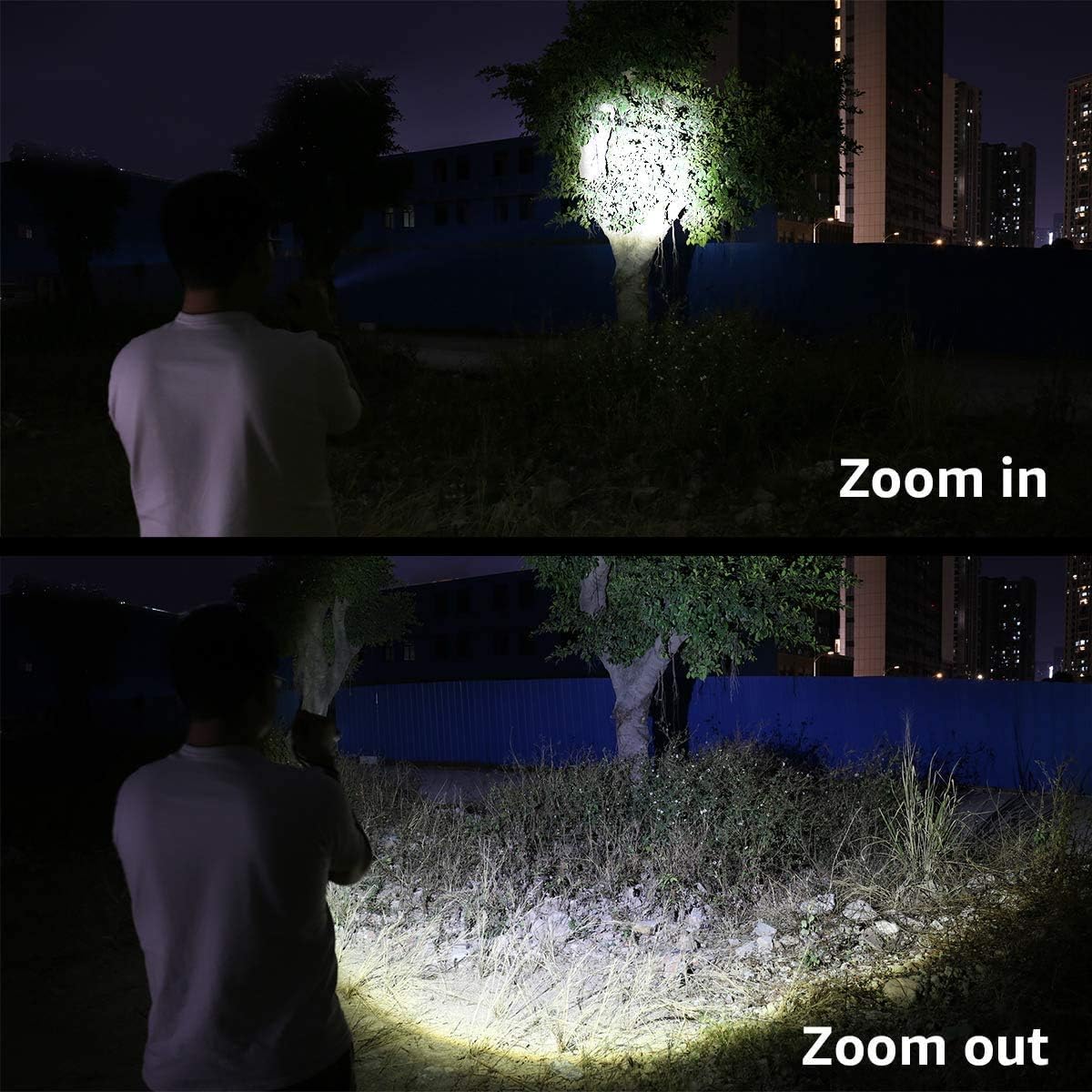 LE Rechargeable LED Flashlight, Zoomable Tactical Torch, 1000 Lumens Super Bright, IPX7 Waterproof, 5 Lighting Modes, Portable Handheld Flashlights for Camping, Running, Dog Walking and Emergency - - 