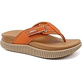 KuaiLu Womens Orthotic Cushion Flip Flops Sport Recovery Walking Sandals for Women with Comfortable Arch Support - Adjustable Flatform Slip On Indoor Outdoor For Summer Casual