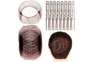 Hair Bun Maker Kit–30 PCS Invisible Mesh Hair Nets & 30 PCS U Shaped Pins for Women & Girls–Breathable Nylon & Rust-Resistant