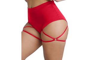 BZB Women's Booty Shorts with Garters High Waisted Workout Pole Dance Yoga Hot Pants Active Butt Lifting Sports Leggings