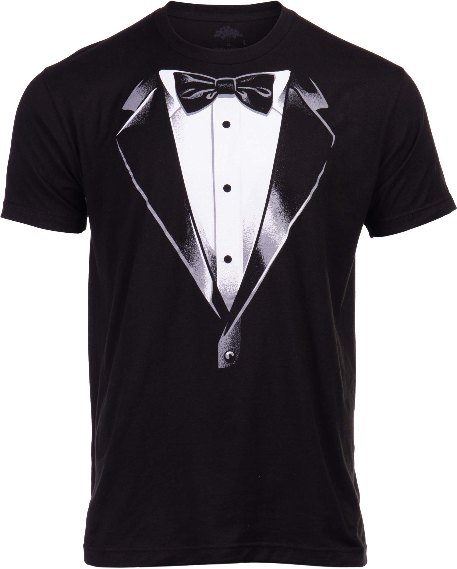 Photo 1 of Ann Arbor T-shirt Co. Tuxedo T-Shirt | Classic Party Humor Vintage Funny Tux Tee Joke Concert Festival Shirt for Men Women-(Black, 2XL)