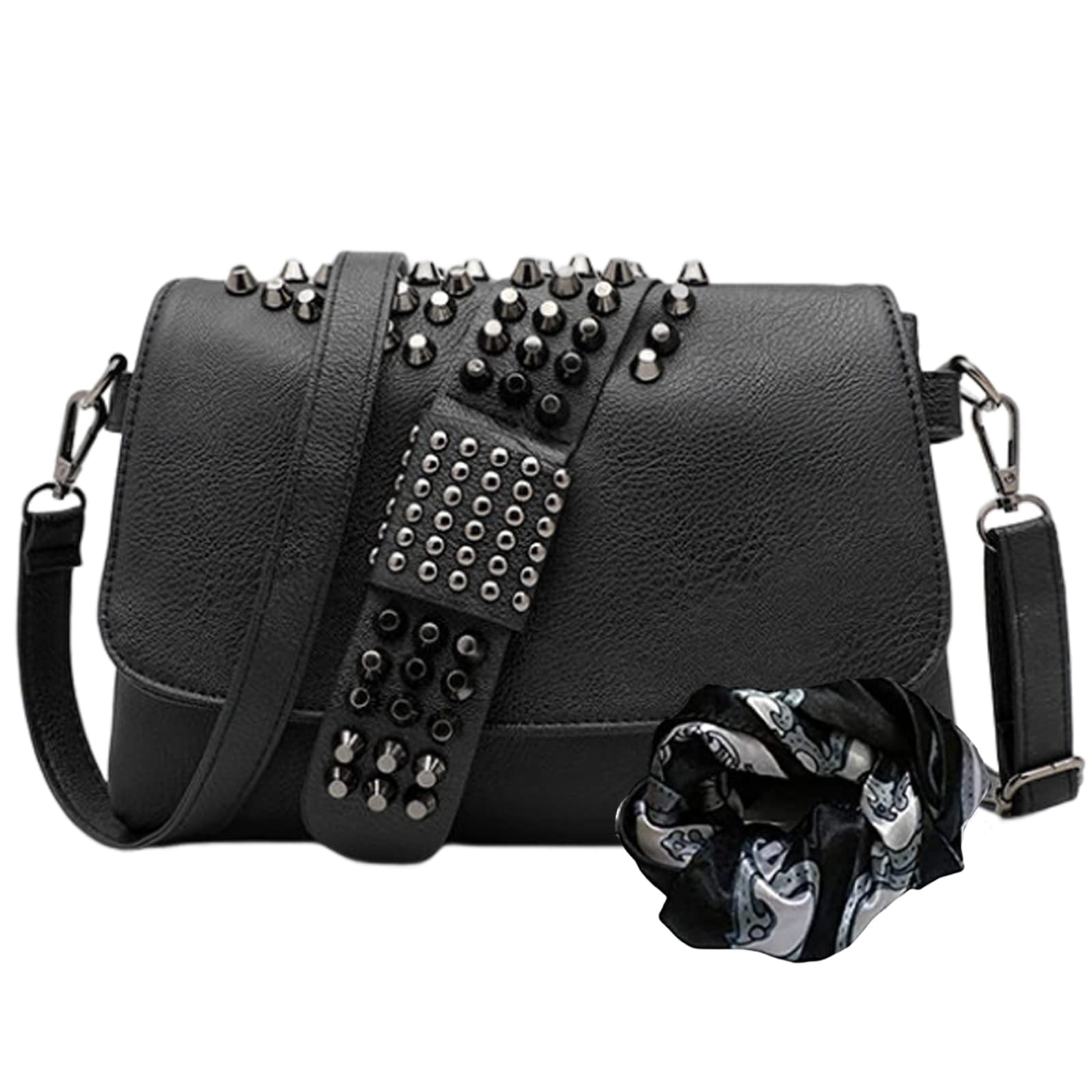 Puyang Ladies Pu Cross Body Bag, Shoulder Bag with Adjustable Strap and Chain- Multipurpose Shoulder & Crossbody Bags for Women A6