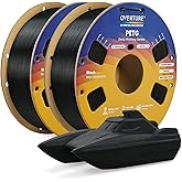 OVERTURE 2KG Bundle High Speed PETG Filament 1.75mm, 3D Printer Filament | Neatly Wound &amp; Clog-Free, 2 Pack 1kg (2.2lbs) Rapid PETG, Dimensional Accuracy +/- 0.02mm, Fit Most FDM Printers (Black*2)