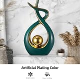 Misvayli Ceramic Abstract Art Statue Decor Green Modern Sculpture Home Table view 4