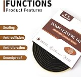 Yotache Foam Weather Stripping Seal Tape 12mm x 3mm 5m Roll (3 Pack) view 5