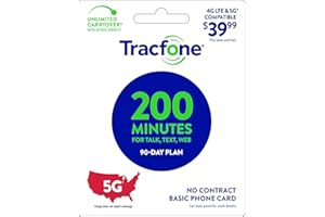 Tracfone $39.99 Basic Phone Plan, 200 Minutes, 90 Days [Physical Delivery]