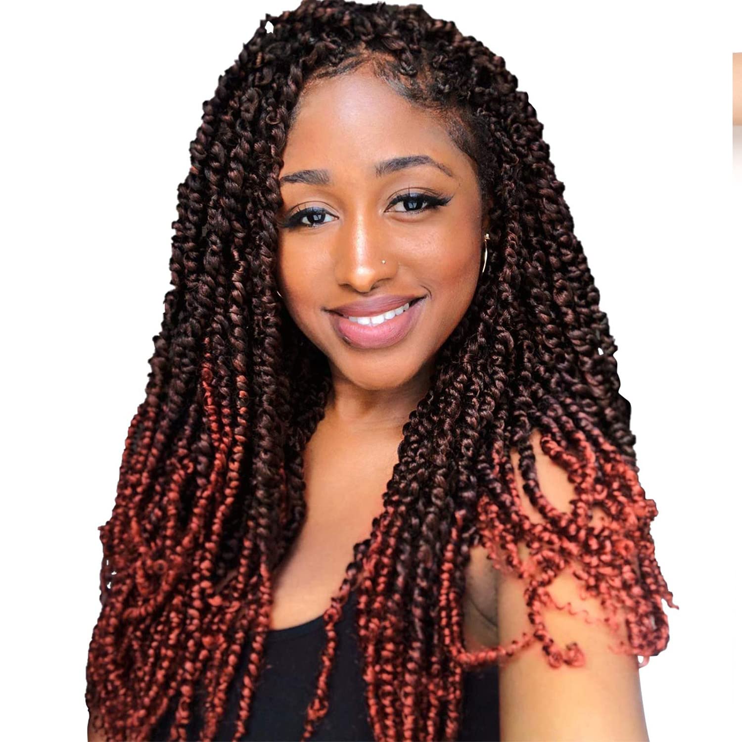 8Packs Pretwisted Passion Twist Crochet Hair Extensions - Prelooped Curly Hair for Black Women - Wate Wave Crochet Braids (20 Inch (Pack of 8), #T-350)