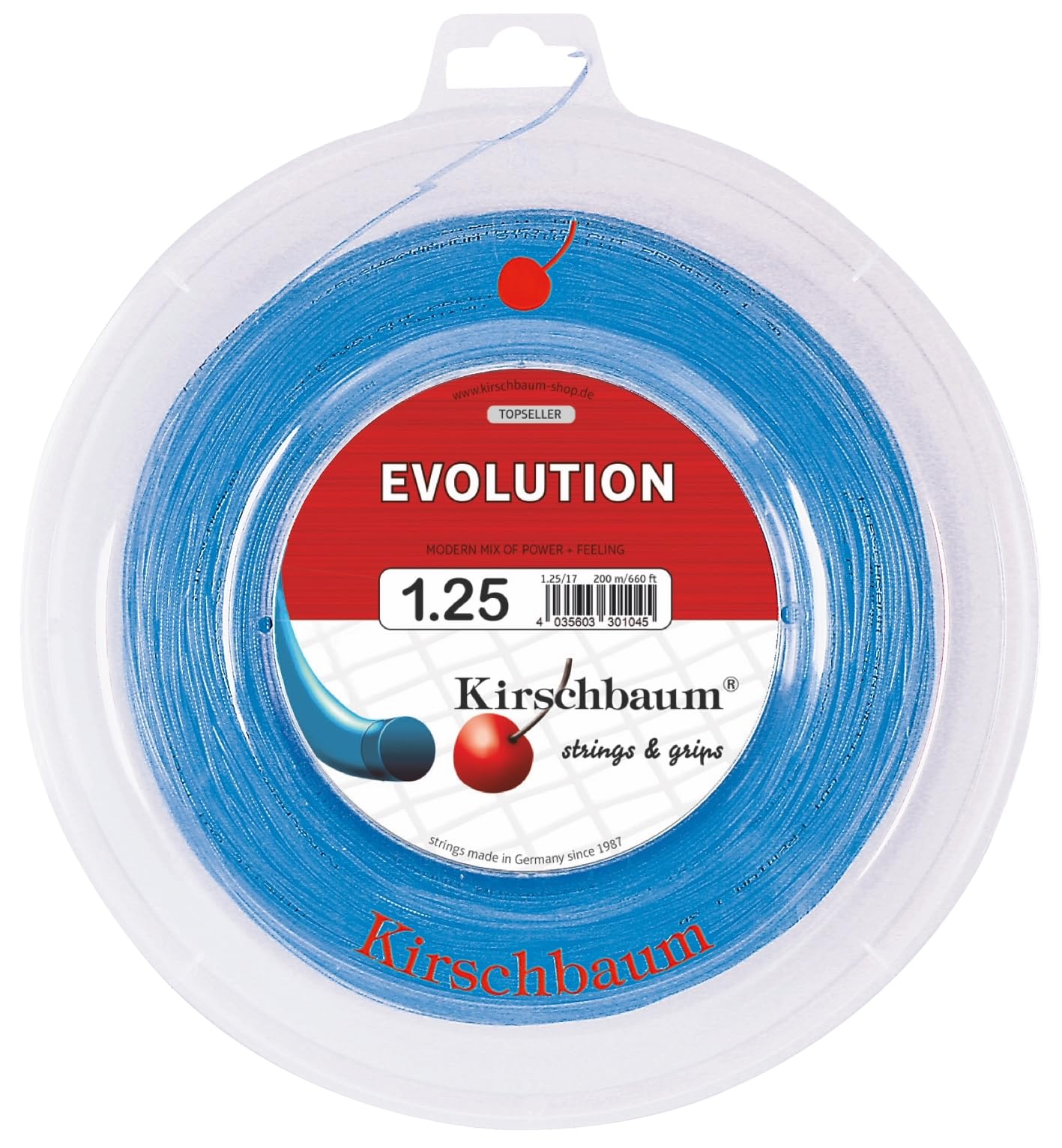 Kirschbaum Unisex - Adult Pro Line Evolution Tennis String Blue 1.25mm x 200m