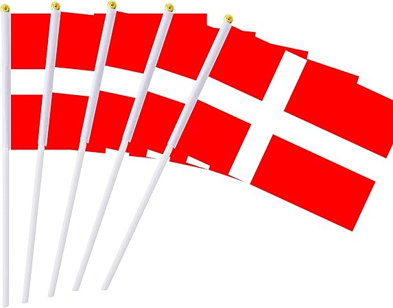 Amazon Com Hand Held Denmark Flag Danish Flag Stick Flag Mini