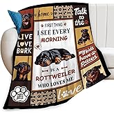 Lovira Rottweiler Throw Blanket Dog Print Blankets Gifts for Couch Sofa Bed Stuff Decor Lightweight Soft Cozy Fleece Plush Warm Flannel Bedding for Lover Men Women 40"x50"