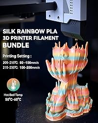 SUNLU 3D Printer Filament Bundle, PLA Silk Rainbow