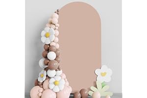 Asee'm 6.6FT Wedding Arch Cover Nude Fitted Spandex Cover 2-Sided Round Top Chiara Stand Covers for Party Ceremony Birthday Banquet Decoration