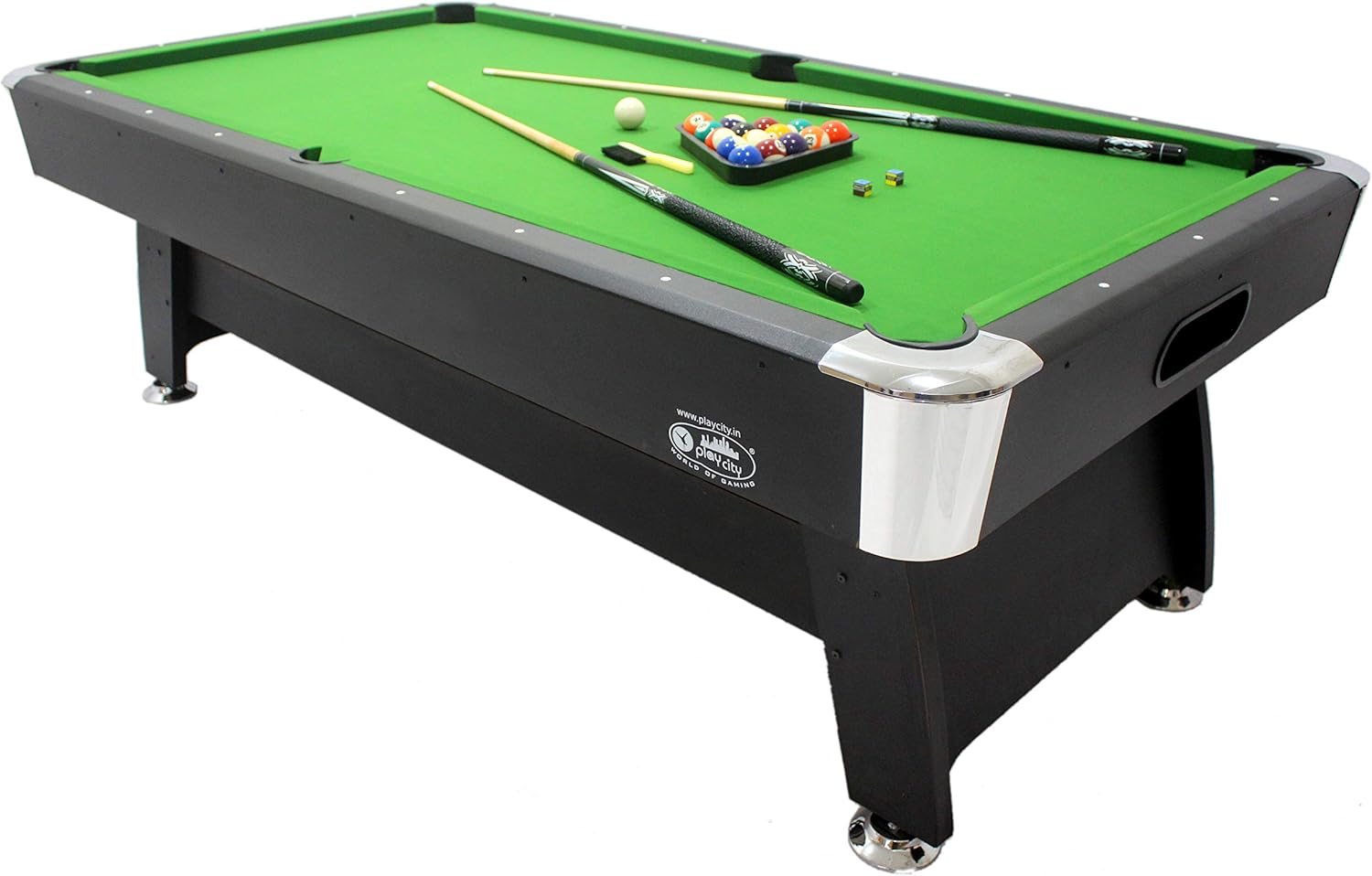 Buy Play City Pool Table 8ft X 4ft Green American Style Billiard Online At Low Prices In India Amazon In