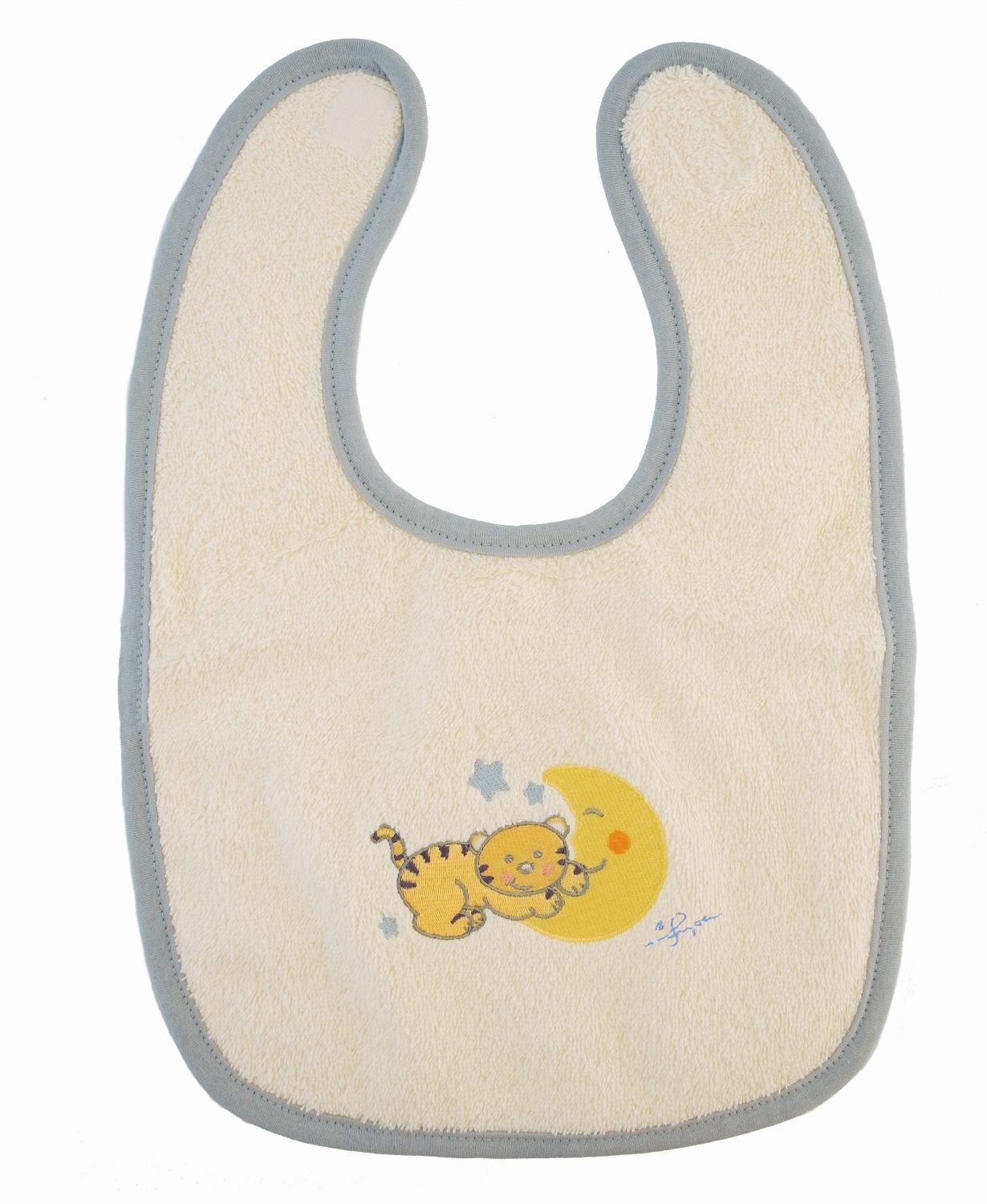 BIECO 44500001 - Baby Bibs Made of Cotton with Print cat Mia, 38 x 26 cm, with Velcro Closure, from 0 Months