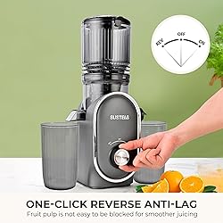 SUSTEAS Cold Press Juicer, 5.3" Feed Chute