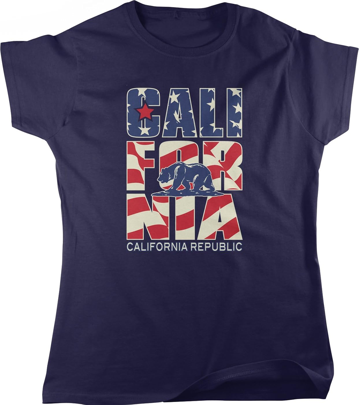 California Stars and Stripes, California, USA Women's T-shirt, NOFO Clothing Co.
