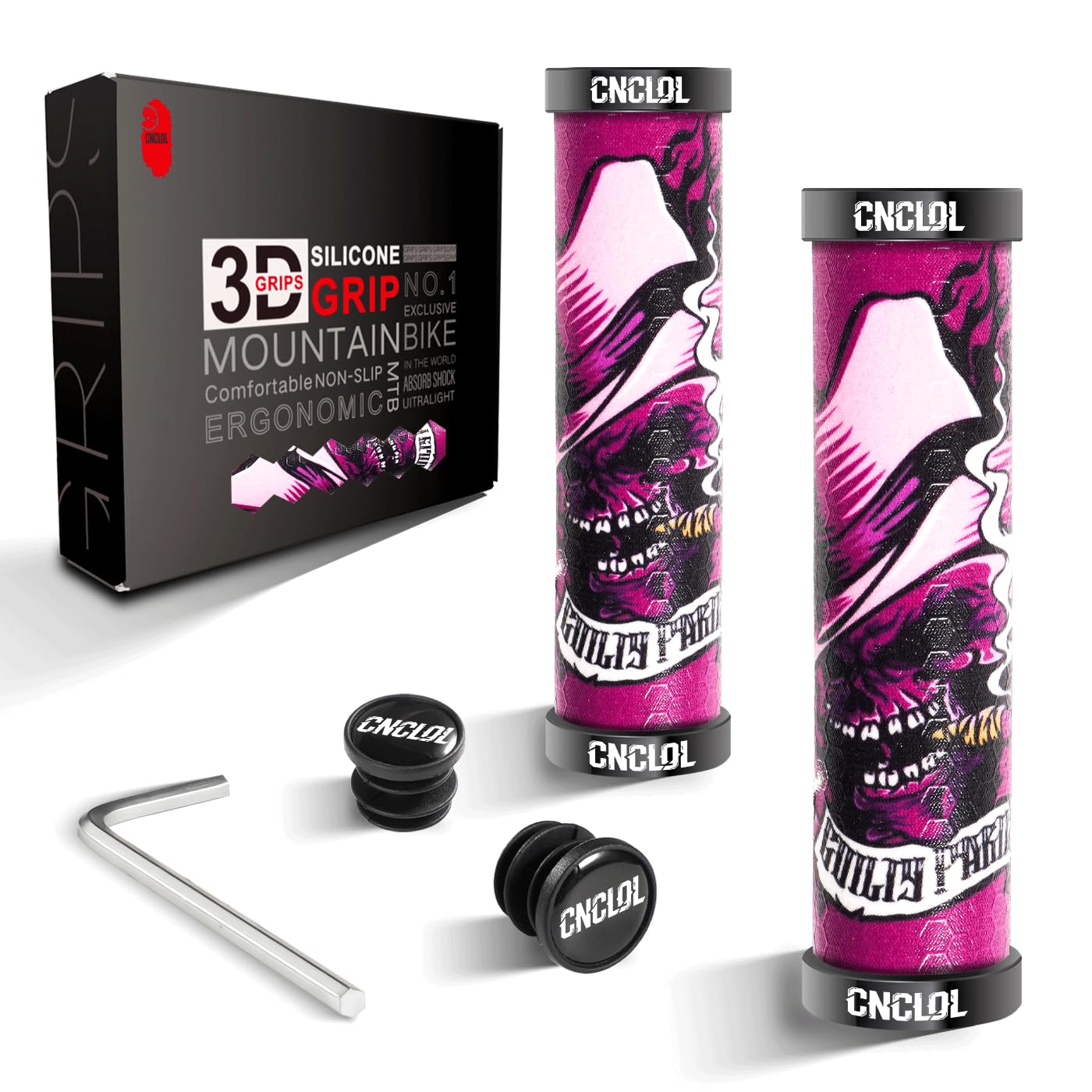 CNCLOL Mountain Bike Grips,MTB Handlebar Grips In Silicone,Bike Handle grips For BMX/Bicycle/Child/Childrens/Kids Cycle Bike grips.