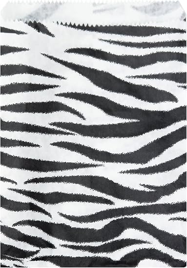 888 Display Usa ® - 200 Pcs Zebra Print Paper Gift Bags Shopping Sales Tote Bags (4" X 6") (731244922949)
