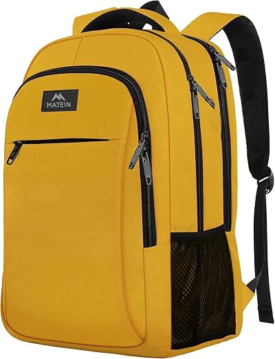 MATEIN Travel Laptop Backpack 15.6 inch Anti Theft Water Resistant Yellow