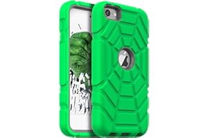 Grifobes for iPod Touch 7th Generation Case, iPod Touch 6th / 5th Generation Case, 3-in-1 Heavy Duty Shockproof Rugged Protective Cover for iPod Touch 7/6/5 Case for Kids Children(Green+Gray)