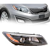 CZDONGY Halogen Headlight Assembly Compatible with 2014 2015 Kia Optima Headlight Headlamp Projector w/o LED w/Bulb (Passenger Right Side)