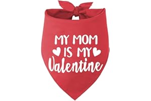 PICKUPIK Valentines Day Dog Bandana, Red Pet Valentine Scarf for Medium Large Dogs