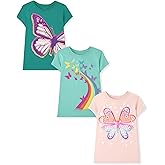 The Children's Place Girls Unicorns,Butterfly Short Sleeve Graphic T-Shirts,3 Pack