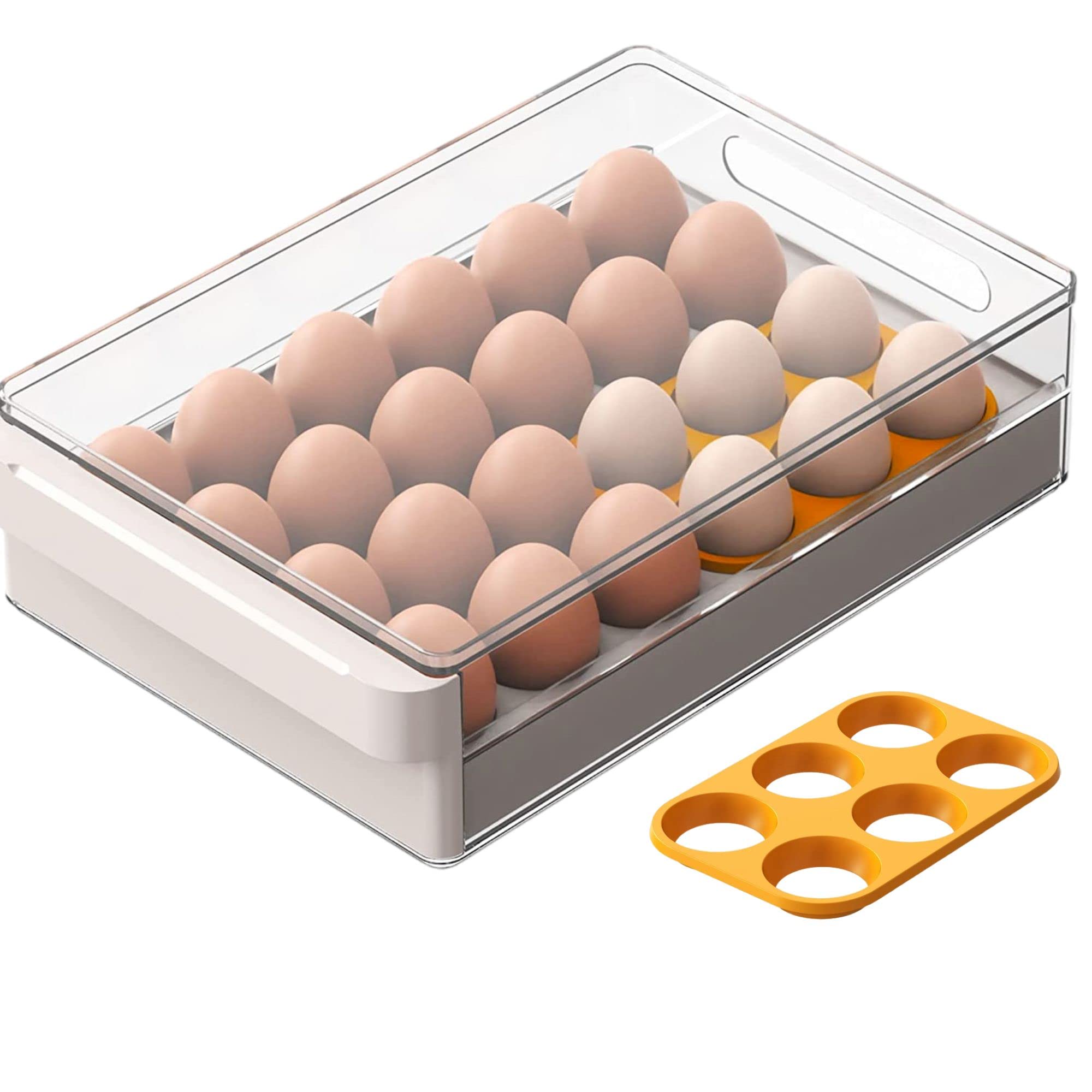 Photo 1 of vacane Egg Storage Container for Refrigerator BPA Free Refrigerator Organizer Bins,Stackable Egg Holder for Refrigerator,24 Egg Tray,Clear Egg Drawer
