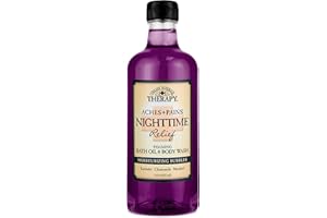 VILLAGE NATURALS THERAPY Village Naturals Aches & Pains Nighttime Relief Foaming Bath Oil + Body Wash, 16 Fluid Ounce
