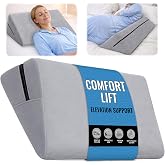 sokoro Bed Wedge Pillow for Sleeping, Small 7 Inch Compact Triangle Wedge Pillow for Acid Reflux, Sleep Apnea &amp; Snoring Relief, Firm Incline for Back Support, Washable Cover (Grey, 24x14x7 in)