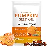 Pumpkin Seed Oil with Saw Palmetto, Cold Pressed & Efficient Absorption, Essential Fatty Acids, Pumpkin Seed Oil Capsules for Hair Growth, Urinary, Bladder & Prostate Health, 300PCS