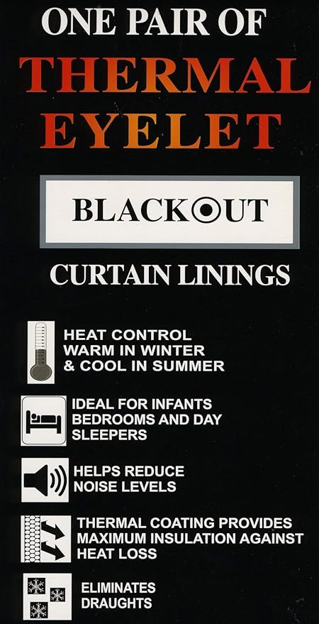 Shawsdirect Blackout Thermal Curtain Linings For Ring Top Eyelet