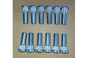 WANTONE RACING 12pcs Grade 10.9 Serrated Wheel Stud 1/2-20 Thread, 0.56"(14.3mm) Knurl 1.5"(38mm) Length Under Head for Some Cars Boating Trailer