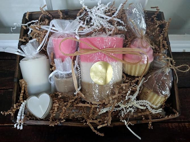 Neapolitan Ice Cream Candle Gift Basket Handmade