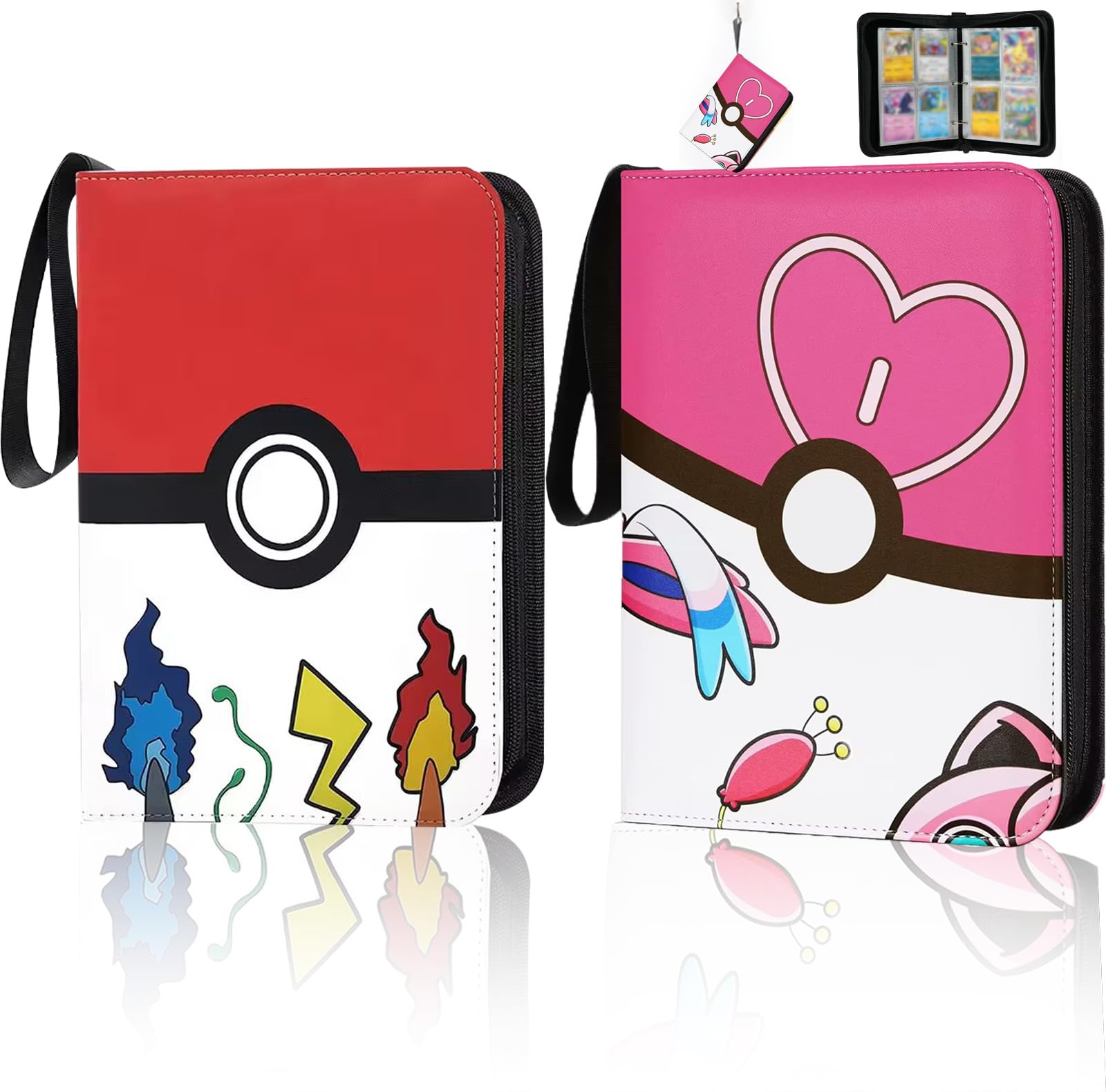 Photo 1 of 2 Card Binder - Top Loader Binder 4 Pocket, 400 Pocket Trading Card Binder Double Sided, Premium PU Leather Card Collection Album for MTG, Sports Cards, TCG, Game Cards