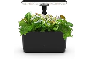 AeroGarden Harvest Lite, Indoor Garden Hydroponic System with LED Grow Light, Holds up to 6 AeroGarden Pods, Black