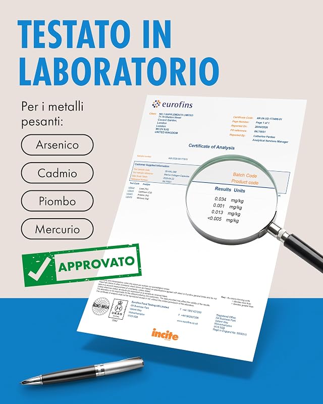 Collagene Marino 1200mg | Integratori di capsule di collagene ad alta resistenza per collagene marino idrolizzato di tipo 1 puro superiore unisex, 120 pezzi (confezione da 1)