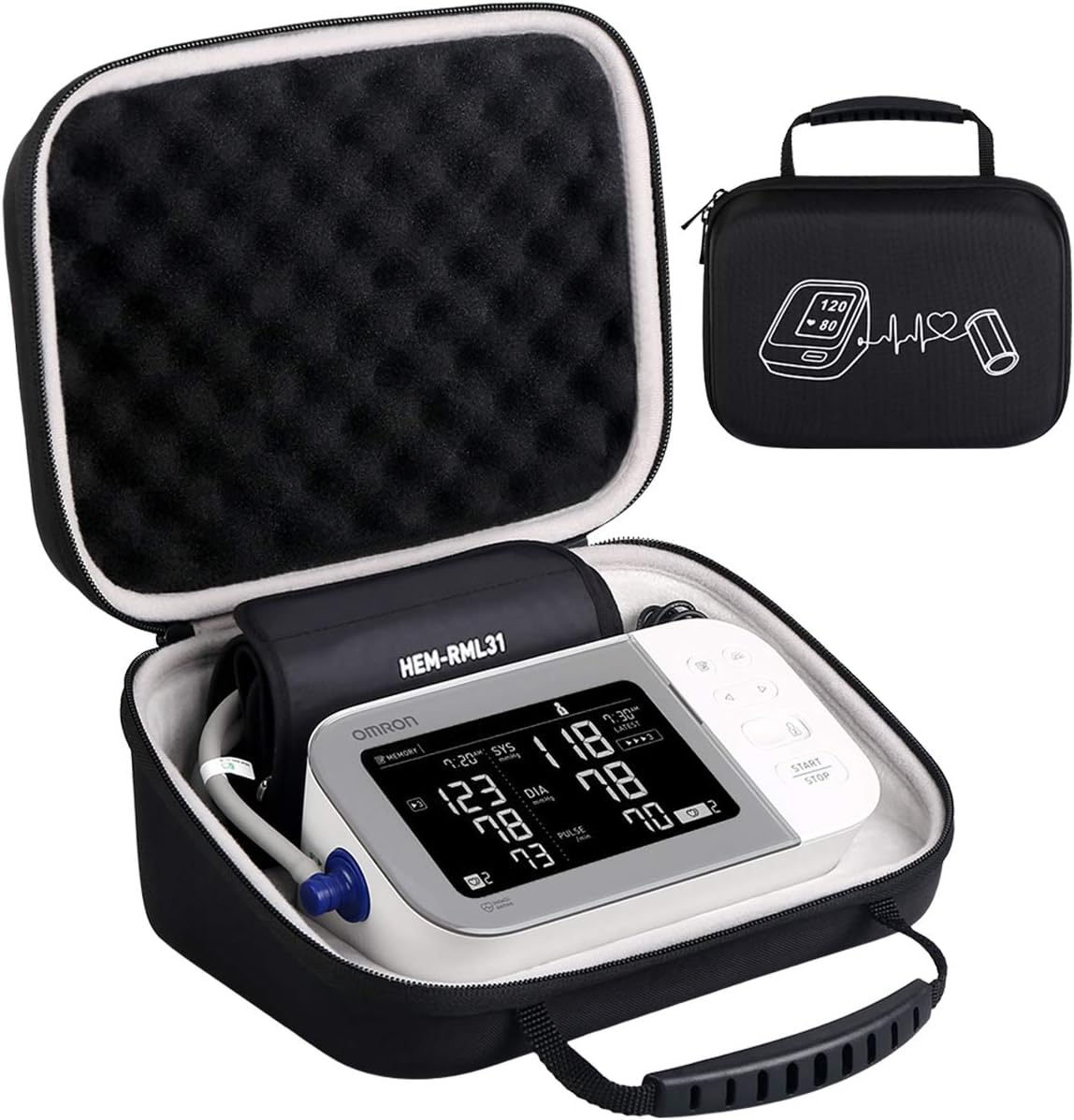 BOVKE Carrying Case Travel Bag for Omron 10 Series BP5450 Platinum