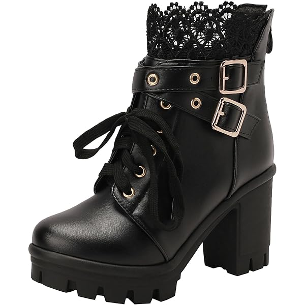 Amazon.com | AIMODOR Womens Gothic Platform Boots Strappy