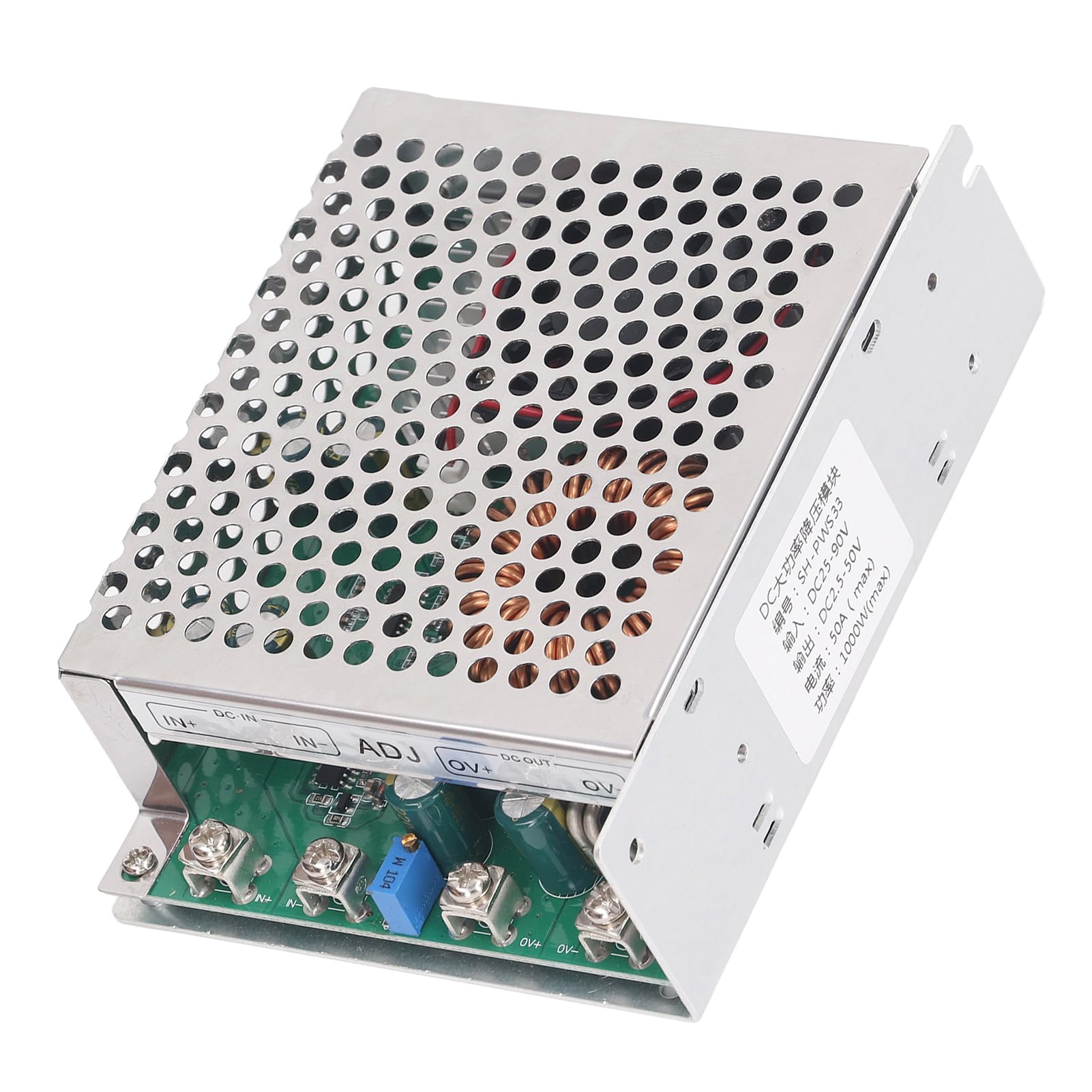 DC to DC Buck Converter Adjustable, 50A 1000W DC 25‑90V to DC 2.5‑50V DC Buck Module Step down Transformer Voltage Regulator with Cooling Fan and Multi Protection