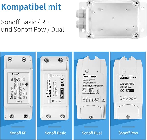 Kesilian Impermeable concreto la renovacin de Cubierta de plstico para Sonoff BsicoRFDualPow Th16 G1 Smart Home